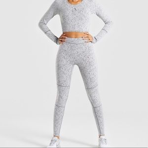 Gymshark Fleur texture leggings- Charcoal marl